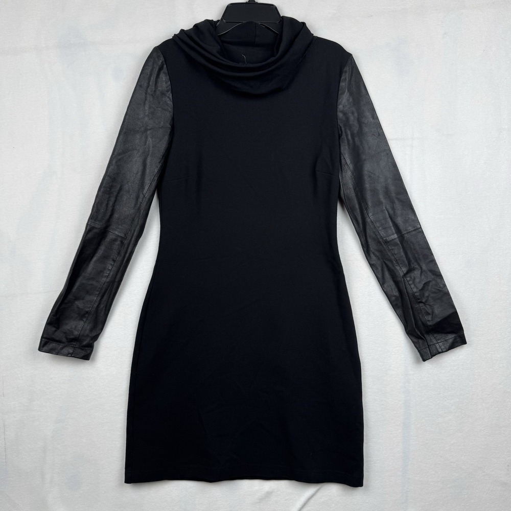Lamarque Black Long Sleeve Genuine Leather‎ Dress Size S